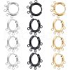 Unicraftale 6 Pairs 3 Colors 304 Stainless Steel Hoop Earring Findings STAS-UN0039-25-1