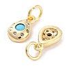 Brass Micro Pave Cubic Zirconia Charms KK-C051-02G-02-2