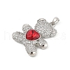 Brass Micro Pave Cubic Zirconia Pendants KK-P300-03P-01-2