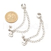 Tarnish Resistant 304 Stainless Steel Safety Chains Dangle Stud Earrings with Ear Cuff EJEW-JE04925-4