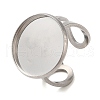 Non-Tarnish 304 Stainless Steel Open Cuff Findings STAS-R123-02C-P-1
