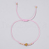Adjustable Cross & Round Braided Bead Bracelets for Women YI2903-5-1