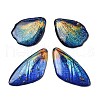 4Pcs Transparent Epoxy Resin Butterfly Wings Pendants RESI-C057-05D-1