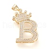 Brass Micro Pave Cubic Zirconia Pendants KK-R138-002B-1