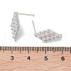 Brass Micro Pave Cubic Zirconia Stud Earring Findings KK-E107-24P-3