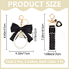 CRASPIRE 2Pcs 2 Styles Cotton & Iron & Alloy Keychain KEYC-CP0001-24B-2