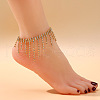 Alloy Crystal Rhinestone Tassel Anklets WG690B2-15-1