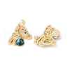 Brass Micro Pave Clear Cubic Zirconia Pendants KK-R213-07G-02-2