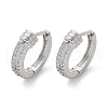 Brass Clear Cubic Zirconia Hoop Earrings EJEW-Q014-19P-2