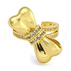 Rack Plating Brass Micro Pave Cubic Zirconia Cuff Rings for Women RJEW-I107-13G-02-2
