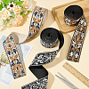 BENECREAT 3Pcs 3 Colors Polyester Jacquard Flower Ribbon OCOR-BC0006-68-5
