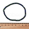 Natural Chrysocolla and Lapis Lazuli Round Bead Stretch Bracelets X-BJEW-L594-B04-4