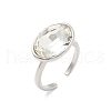 Mother's Day Rings Oval Brass Cuff Rings for Women RJEW-G337-06P-03-2