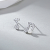 Elegant Musical Note 925 Sterling Silver Stud Earrings ES8600-3
