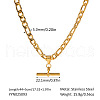 Hip-hop Stainless Steel T Bar Pendant Figaro Chain Necklaces for Women OE1872-1-2