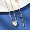 Brass Pave Clear Cubic Zirconia Pendant Necklaces for Women NJEW-Z079-02G-03-1