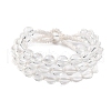 Natural Quartz Crystal Round Beaded Multi-strand Bracelets for Men Women BJEW-G743-02C-4
