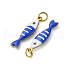 304 Stainless Steel Enamel Pendants STAS-E550-40G-01-2