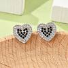 Brass Micro Pave Cubic Zirconia Stud Earrings for Women EJEW-G428-11P-01-2