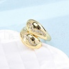 Brass Micro Pave Clear Cubic Zirconia Cuff Rings for Women RJEW-U047-29G-3