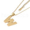 Ion Plating(IP) Initial Letter 304 Stainless Steel Pendant Necklaces NJEW-M199-01G-W-1