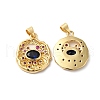 Rack Plating Brass Pave Cubic Zirconia Pendants KK-O142-27G-2