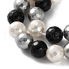 Faceted Round Shell Pearl Beads Strands BSHE-XCP0001-75-4