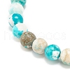 Natural Howlite Round Beaded Stretch Bracelet BJEW-JB08290-02-4