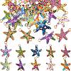 SUNNYCLUE 60Pcs 10 Colors Printed Alloy Connector Charms FIND-SC0009-61-1