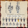 BENECREAT 15Pcs 15 Styles Natural & Synthetic Mixed Gemstone Double Terminal Pointed Pendants G-BC0001-51-2