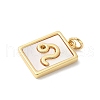 Brass Pave Natural White Shell Pendants KK-S522-09G-B-3