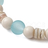 Bohemia Style Natural Fossil & Freshwater Shell & Glass Beads Stretch Bracelets for Women BJEW-JB11863-3