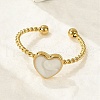 304 Stainless Steel Enamel Cuff Rings for Women RJEW-G338-04G-01-2