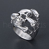 Titanium Steel Skull with Claw Finger Ring SKUL-PW0002-031E-P-2