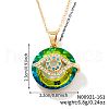 Brass Evil Eye Glass Pendant Necklaces AA7178-6-1