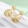 Flat Round Brass Dangle Stud Earrings EJEW-R025-25G-3