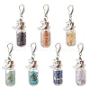 Chakra Natural & Synthetic Gemstone Chips inside Glass Wishing Bottle Pendant Decoration HJEW-JM03309-2