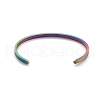 Ion Plating(IP) 304 Stainless Steel Cuff Bangles for Women BJEW-K173-02MC-3
