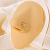 Brass Micro Pave Clear Cubic Zirconia Flower L Shaped Nose Rings WGC32C4-02-1