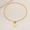 Elegant Brass Star Moon Pendant Paperclip Chain Mecklaces for women TP5799-3