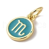 Real 18K Gold Plated Brass Enamel Charms KK-L216-001G-F05-2