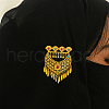 Bohemian Style Heart Brass Tassels Brooches for Women KV4703-4