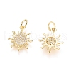 Brass Micro Pave Cubic Zirconia Pendants ZIRC-G166-20G-3