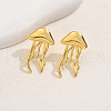 Brass Jellyfish Stud Earrings KN6880-2