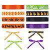   8Rolls 8 Colors Halloween Polyester Printed Grosgrain Ribbon OCOR-PH0004-26-1