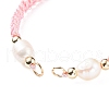 Half Finished Polyester Braided Pearl Bracelet AJEW-JB01128-04-3