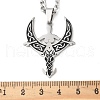 304 Stainless Steel Black Enamel Moon Goddess Pendant Necklaces NJEW-H065-10P-3