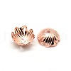 Brass Flower Bead Caps KK-O043-01RG-1