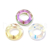 Electroplate Transparent Glass Linking Rings GLAA-F126-01-1