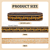 Ethnic Style Polyester Jacquard Leaf Ribbons SRIB-WH0011-198-2